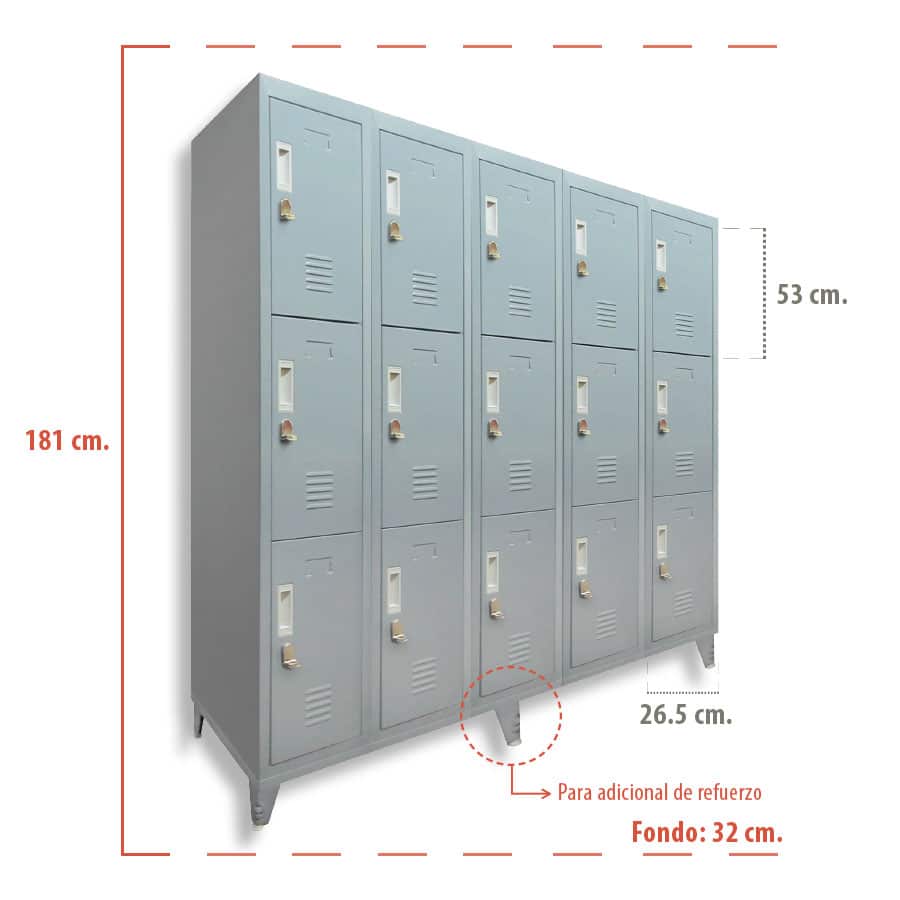 LOCKER METÁLICO - 15 CASILLEROS